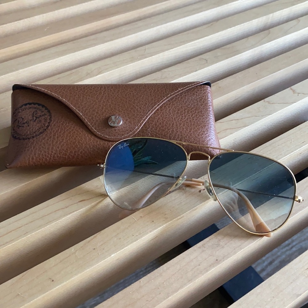 Ray Ban Gradient Gold Blue Sunglasses RB3025